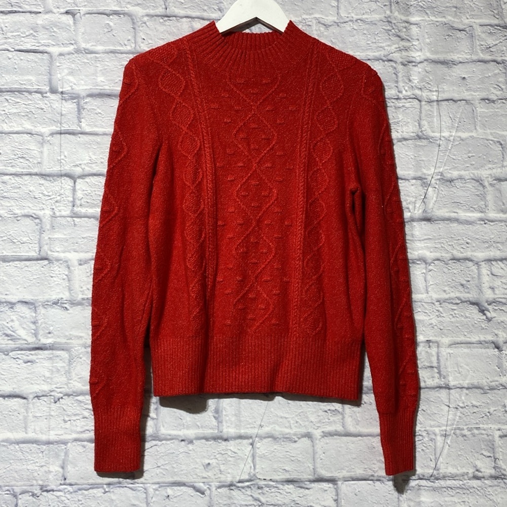 Lucky brand red sweater cowl neck